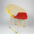 Yellow power coated diamond style wire reclining chair